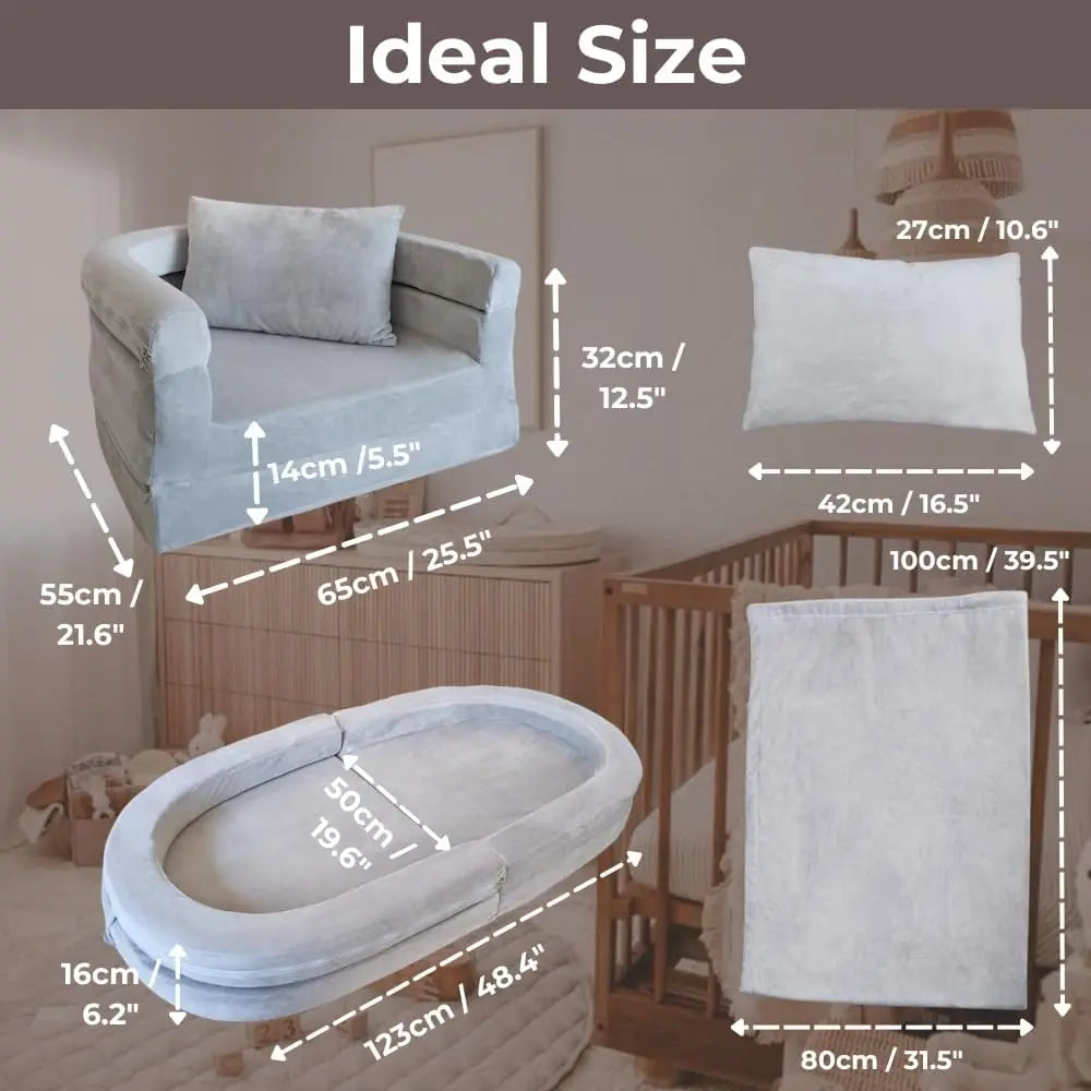 3-in-1 Convertible Sofa Kids Foam Couch