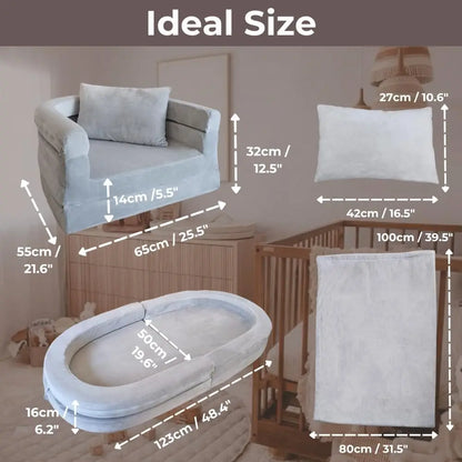 3-in-1 Convertible Sofa Kids Foam Couch