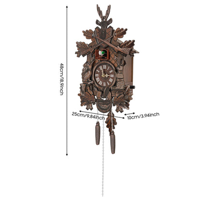 Forest Nordic Style Retro Cuckoo Clock w/Bird