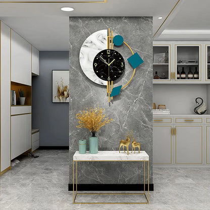 22" Luxury Marble Nordic Style Wall Clock, Silent, Non-Ticking