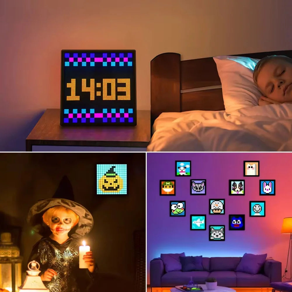 16"x16" Creative Pixel LED Pixel Display Night Light, Matrix Bluetooth Smart