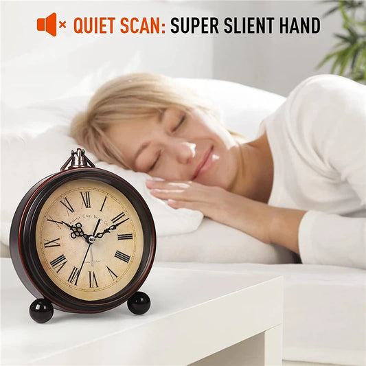 Vintage Hangable, Desktop Battery Alarm Clock, Super Silent