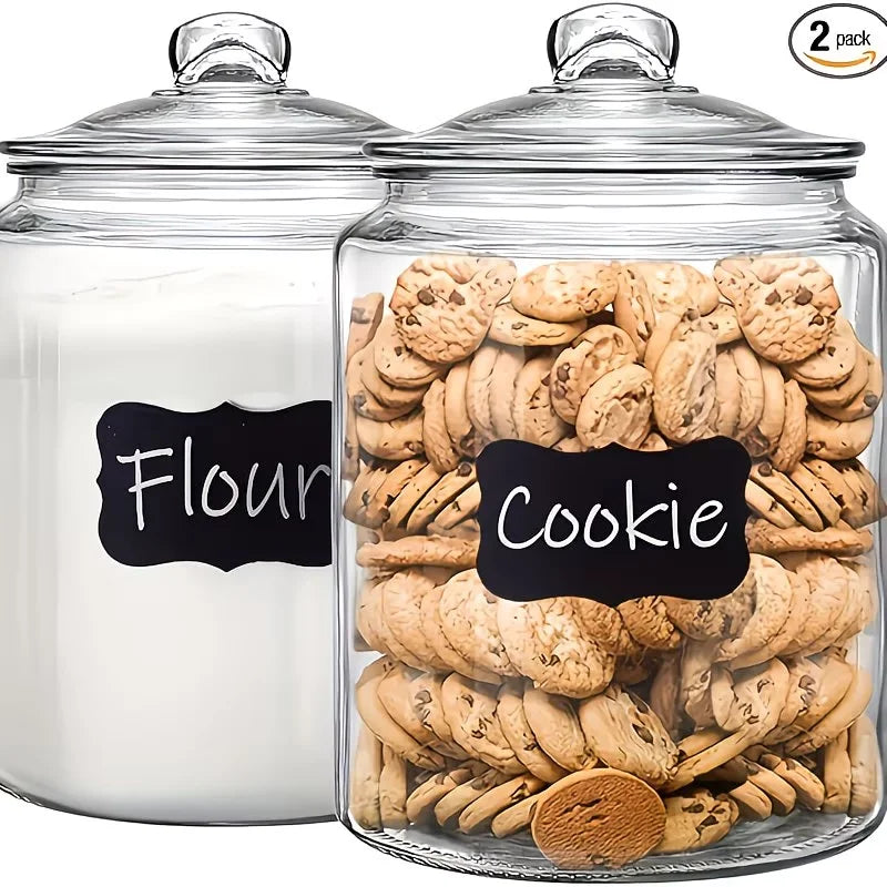 Set (2) Glass Pantry Jars w/Flip Lids – Ideal for Pantry & Kitchen Countertops