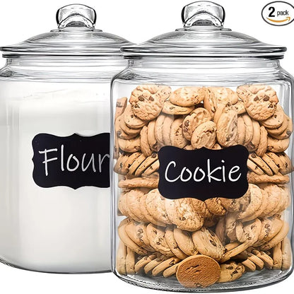 Set (2) Glass Pantry Jars w/Flip Lids – Ideal for Pantry & Kitchen Countertops