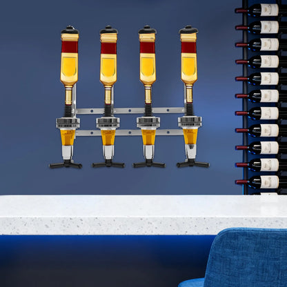 4 Bottle Wall Mounted Alcohol Liquor Cocktail Beer Butler