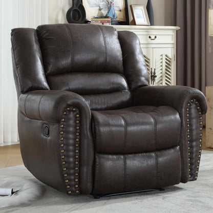 Classic and Traditional Manual Recliner Chair, Leather