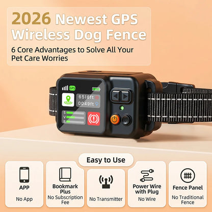 Wireless Outdoor GPS Dog Fencing System Collar, Waterproof, Wireless