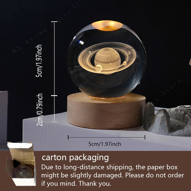 Unique Galaxy 3D Crystal Ball Night Light LED Lamp