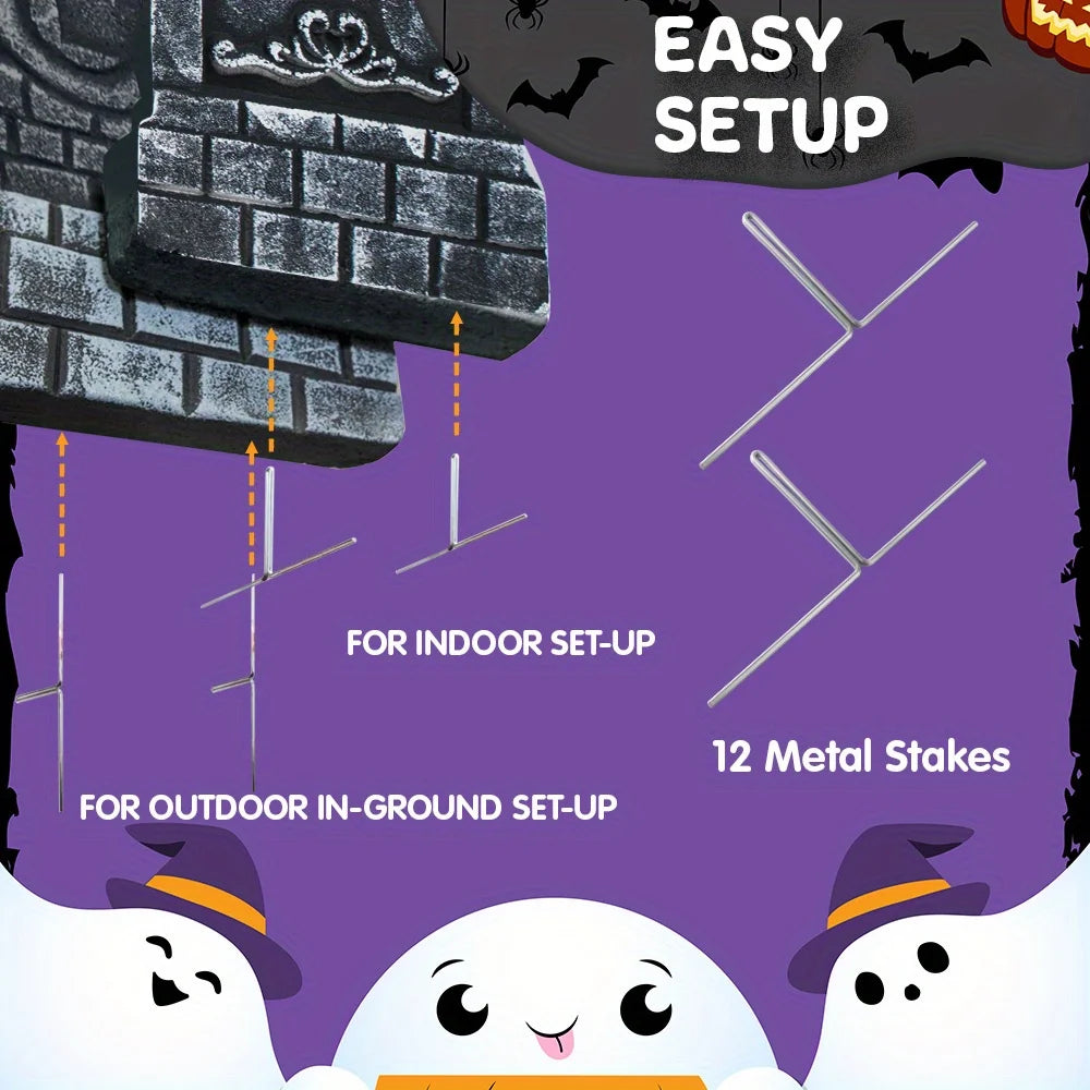 5pc - 17'' Halloween Foam RIP Graveyard Tombstones with Stakes,