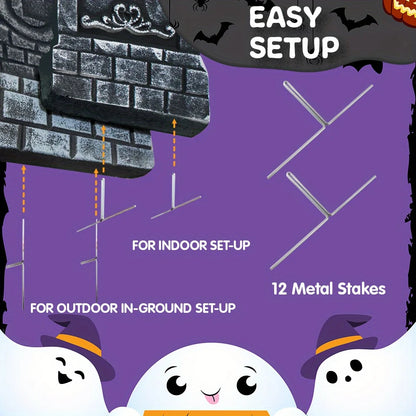 5pc - 17'' Halloween Foam RIP Graveyard Tombstones with Stakes,