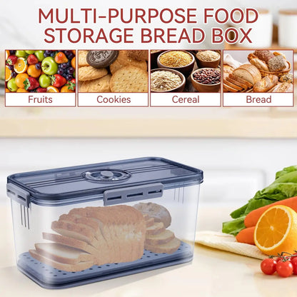 7.45L Airtight Bread Box with Lid, Countertop Food Storage