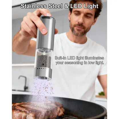 Salt and Pepper Grinder Set, 6 Grind Settings, Anti-clog