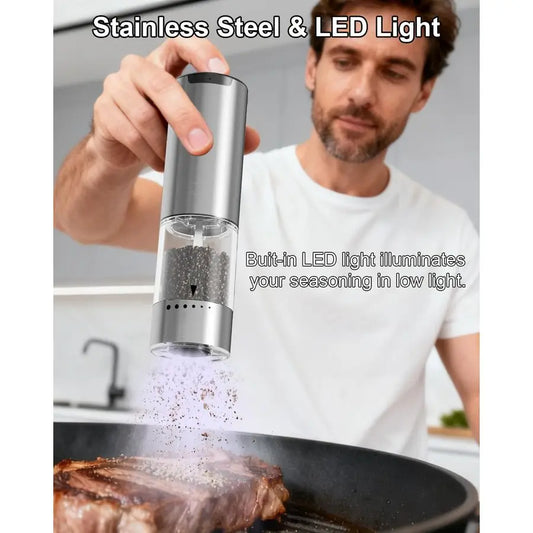 Salt and Pepper Grinder Set, 6 Grind Settings, Anti-clog