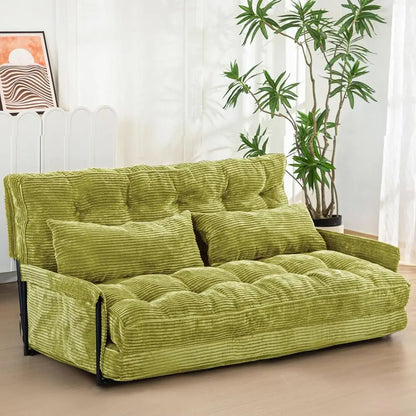 Versatile 5-Position Foldable Lazy Sofa Bed with 2 Pillows,