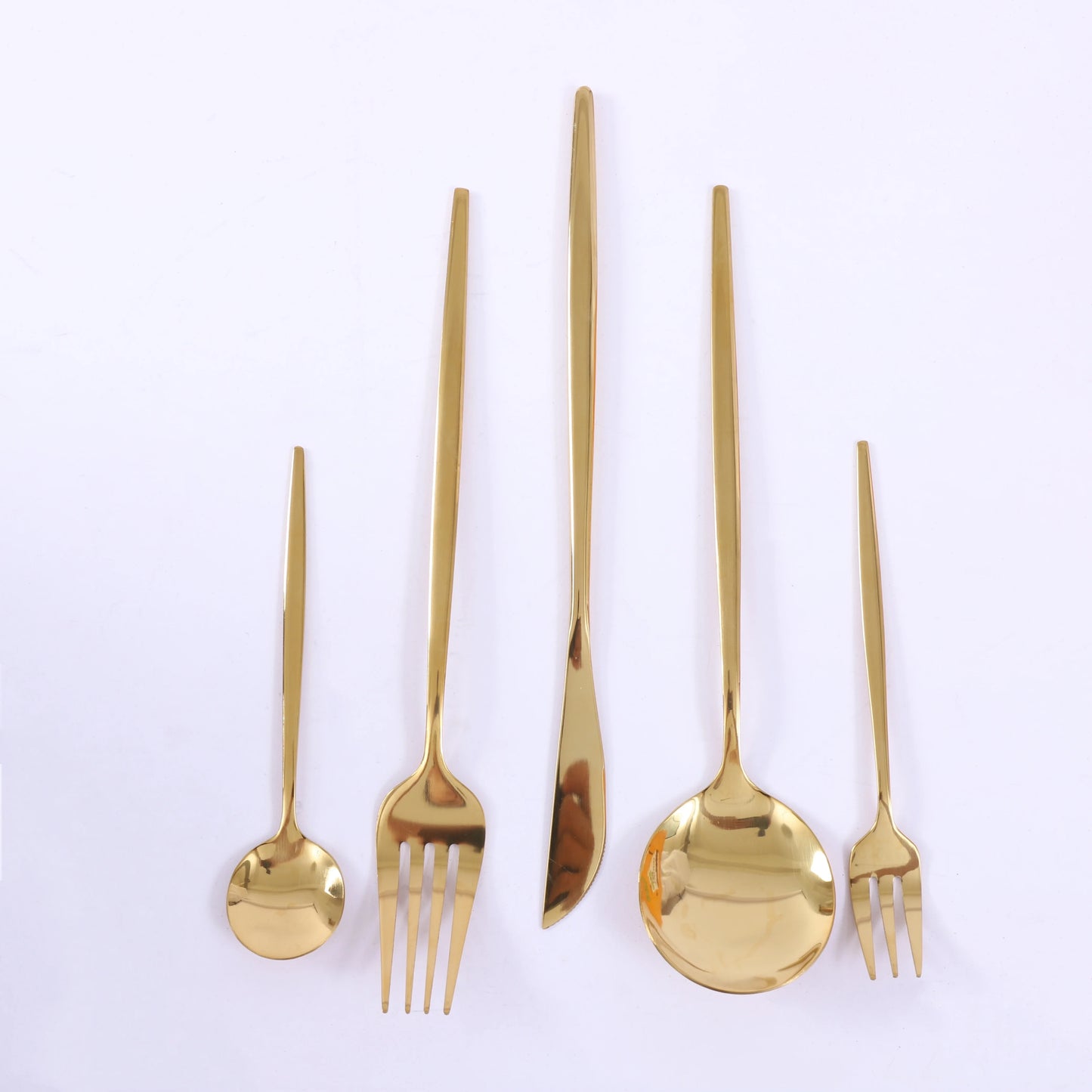 90pc Gold 420 Stainless Steel Silverware - Heavy Duty Cutlery