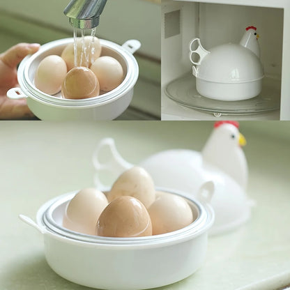 4 Eggs Chicken Shaped Steamer, Microwave Cooker