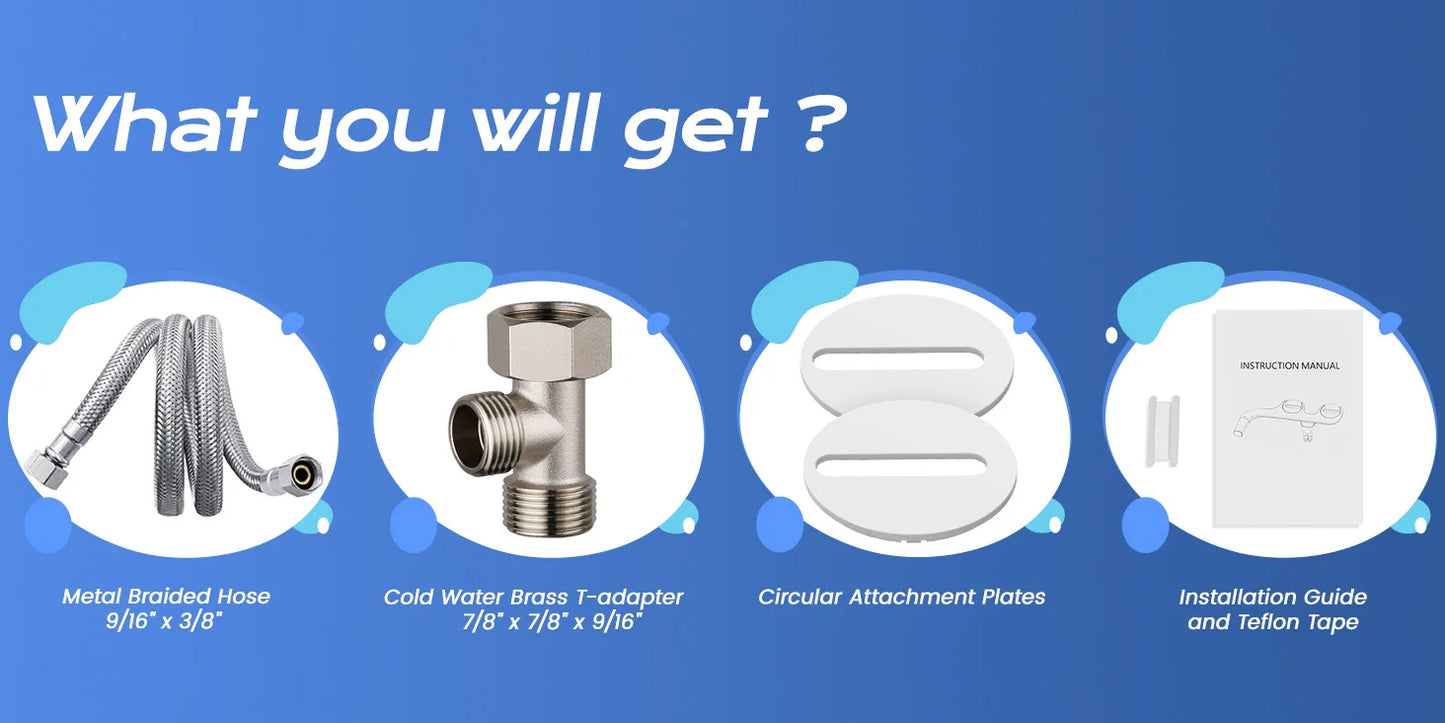 Ultra-Slim Bidet Attachment for Toilet - Dual Nozzle (Frontal & Self Cleaning)