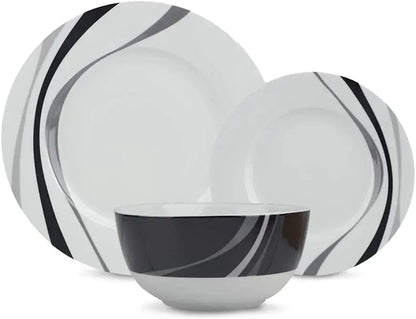18pc Dinnerware Set for 6, Microwave & Dishwasher Safe
