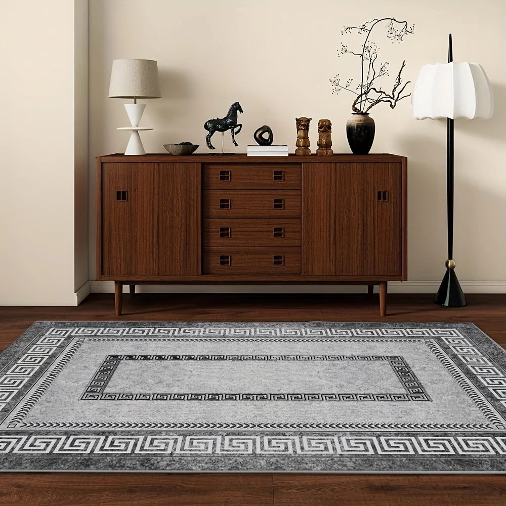 Luxury Crystal Velvet Rug, Heavy Duty, Bohemian Floral & Persian Pattern
