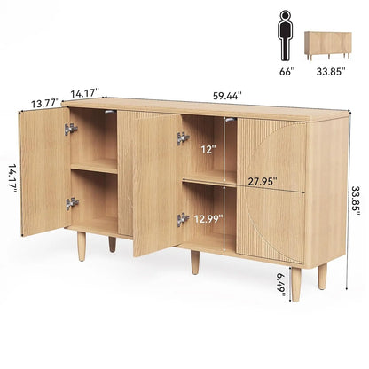59" Modern Buffet Sideboard Storage Cabinet w/Doors