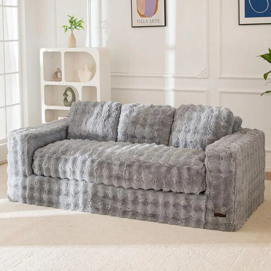 Cozy Grey Stylish Sofa, No Assembly Required,