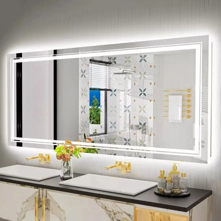 Jumbo Illuminated Mirror, Front and Backlit Light,