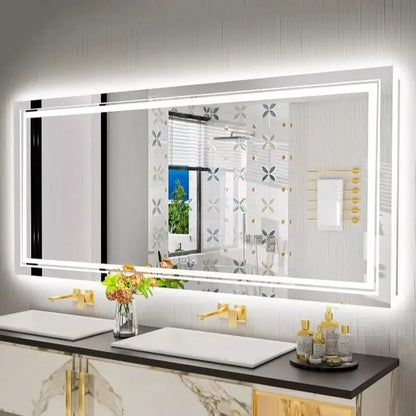 Jumbo Illuminated Mirror, Front and Backlit Light,
