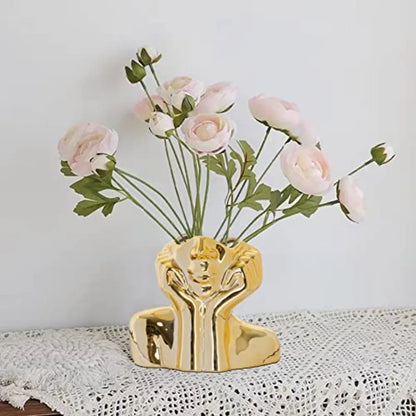 Flower Vase for Decor Ceramic Face Vase for Flowers
