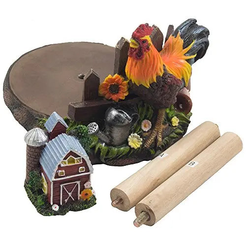 Farmhouse-Style Rooster and Mini Barn Paper Towel Dispenser