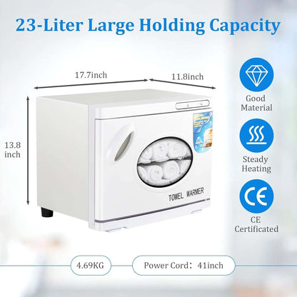 23L Large Capacity Hot Towel Warmer Cabinet w/Window