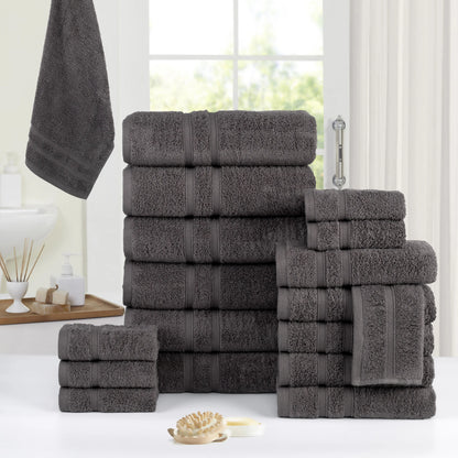 Luxury 18pc Zero Twist Egyptian Cotton Towel Set, Ultra Soft