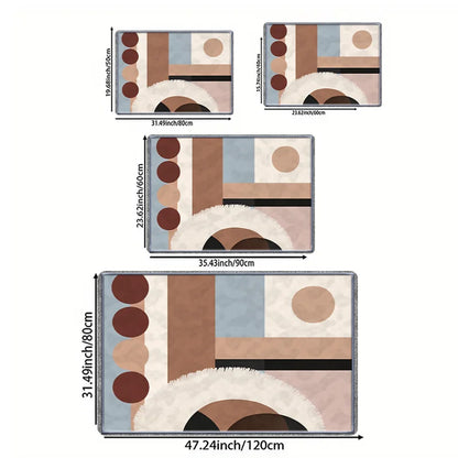 Abstract Geometric Large Area Anti-Slip Floor Mat