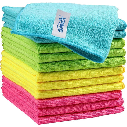 12 Pack Microfiber Cleaning Cloth 210GSM Ultra Soft High-Density Towels