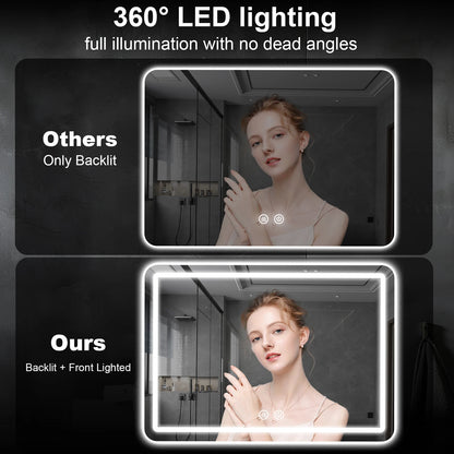 Fogless 36"x24"LED Bathroom Vanity Mirrors w/Backlit Lights