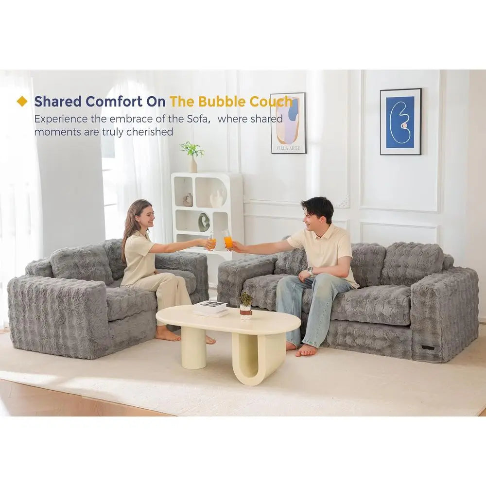 Cozy Grey Stylish Sofa, No Assembly Required,