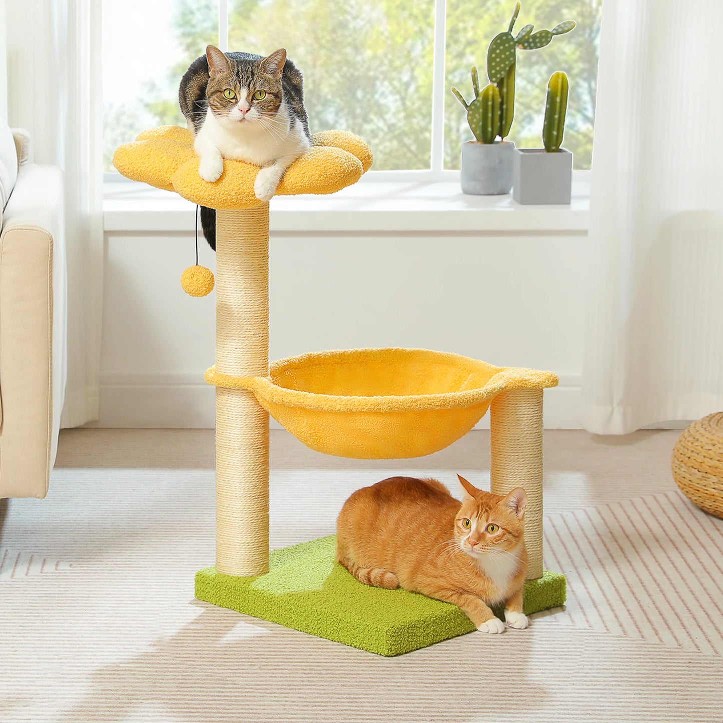 Flower Cat Tree, Hammock, Sisal Scratching Post