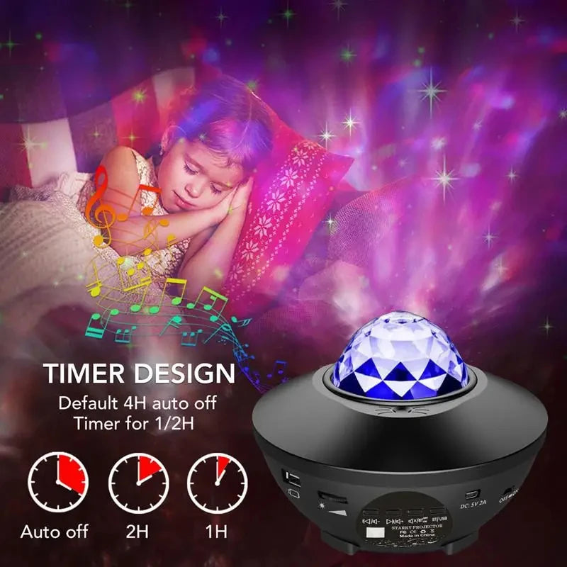 Galaxy Night Light Projector w/Ocean Wave Music Speaker