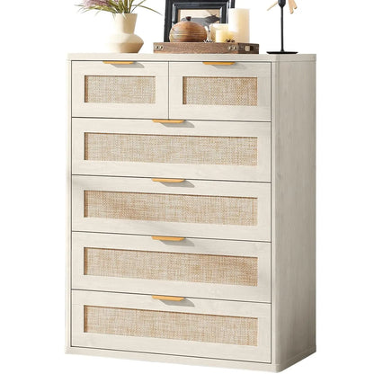 41" Tall Modern Chest of Drawers, 6 Drawers