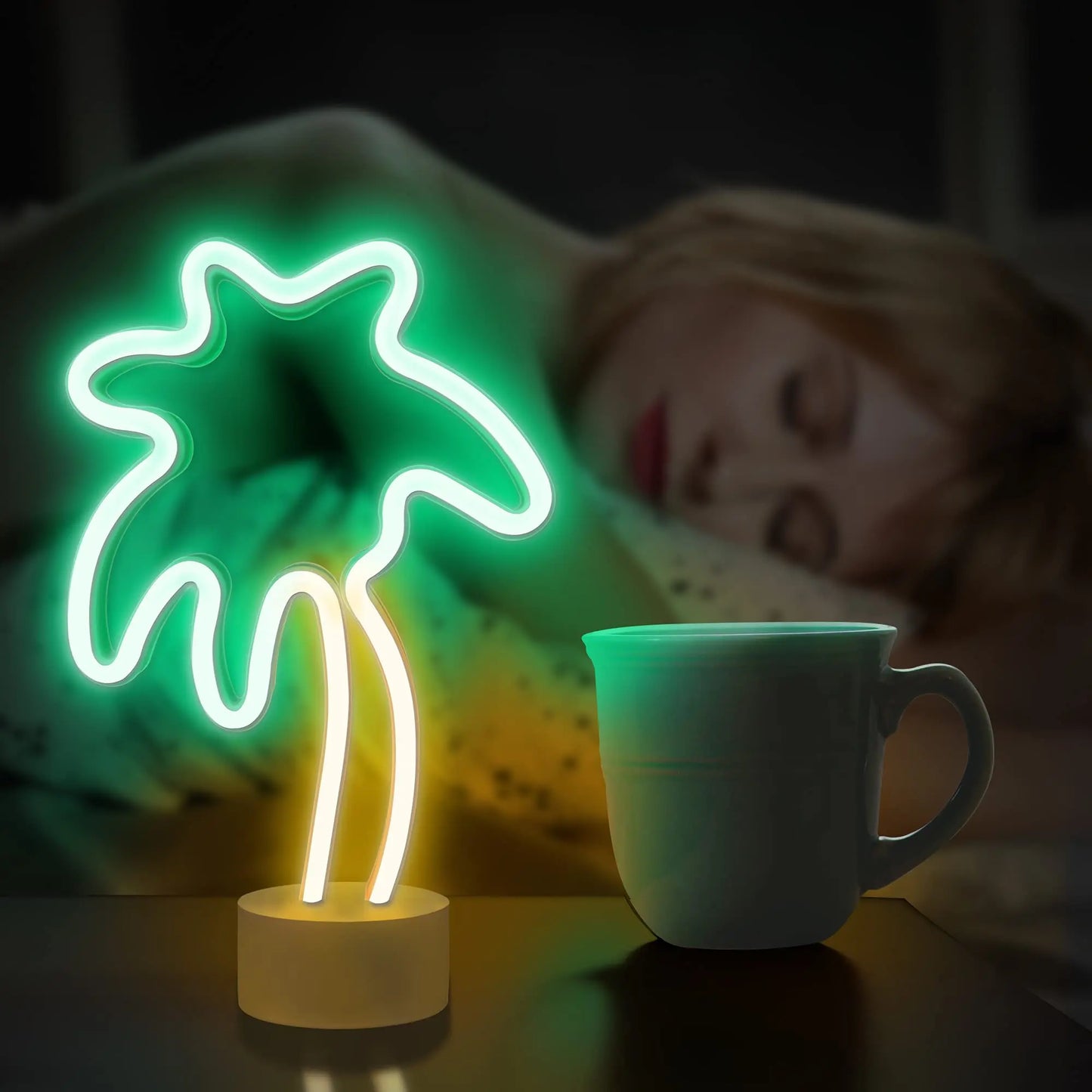 Desktop Palm Tree Neon Light, Battery/USB Powered