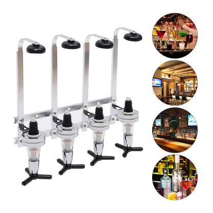 4 Bottle Wall Mounted Alcohol Liquor Cocktail Beer Butler