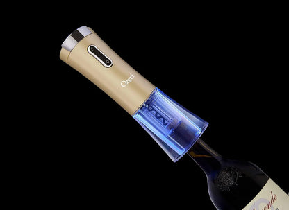Electric Wine Opener with Foil Cutter, Pourer and Stopper