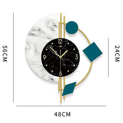 22" Luxury Marble Nordic Style Wall Clock, Silent, Non-Ticking