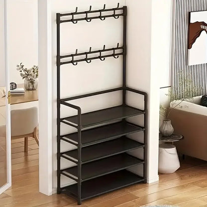 5 Layers Integrated Shoe & Coat Rack, Space Saving Multi-Layer