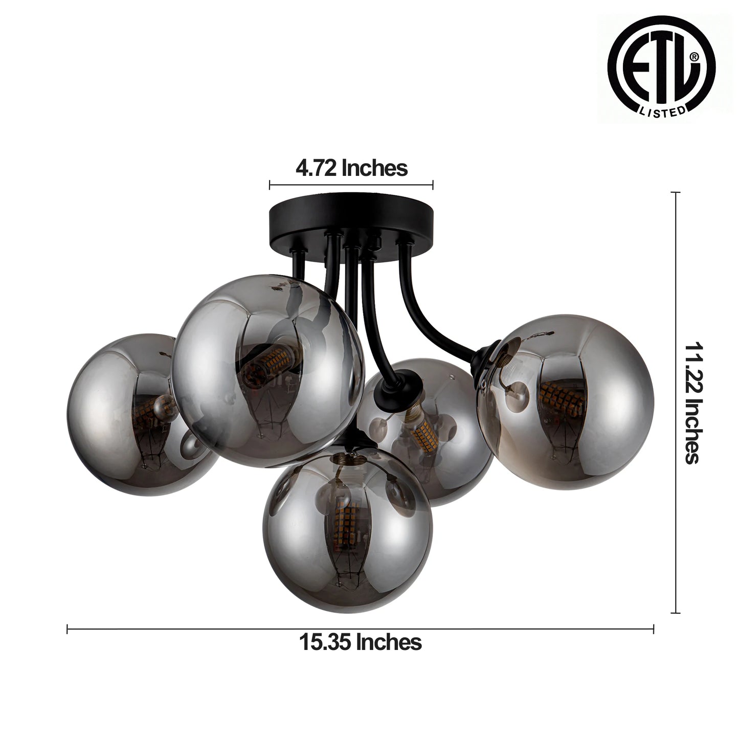Sputnik Light Fixtures, 5-Bulbs, Semi Flush Mount