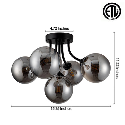 Sputnik Light Fixtures, 5-Bulbs, Semi Flush Mount