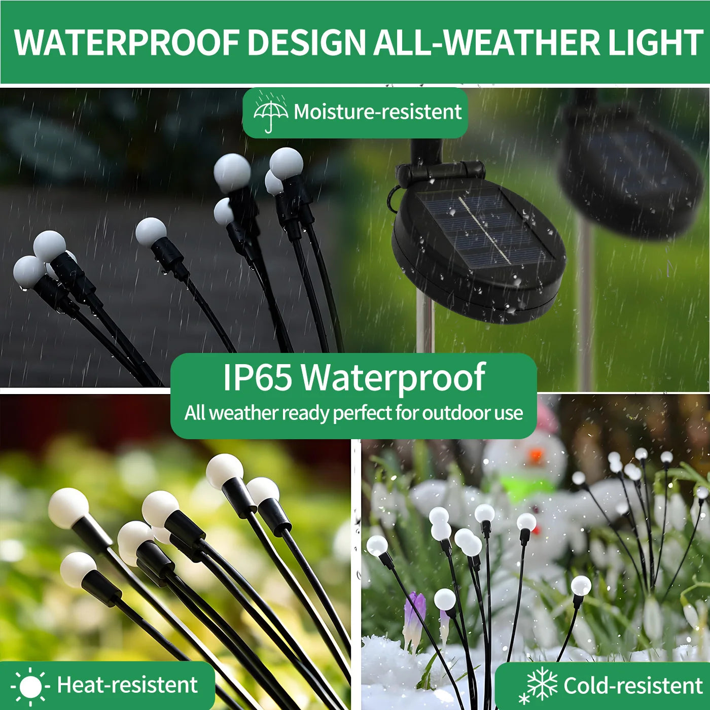 8-Head Outdoor Decorative Firefly Lights, LED Solar