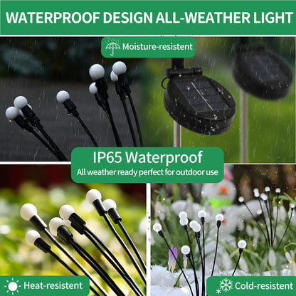 8-Head Outdoor Decorative Firefly Lights, LED Solar