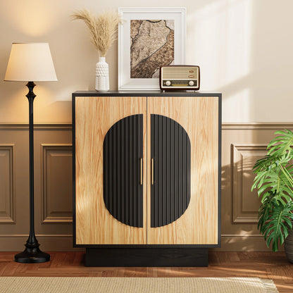 Modular Credenza Fluted Buffet Cabinet with Storage