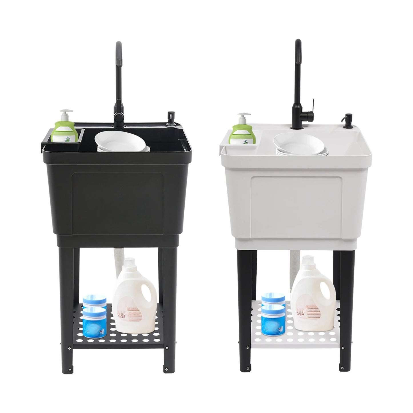 Freestanding Laundry, Utility Sink w/Soap Dispenser