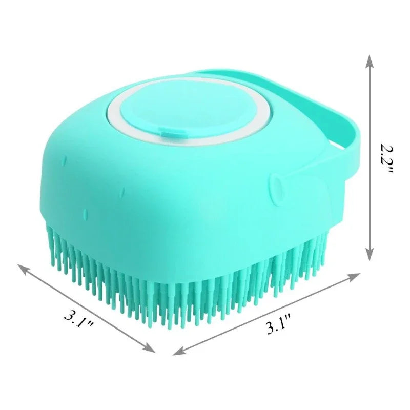 Pet Grooming Scrubber Brus for Bathing Short Hair, Soft Silicone Rubber
